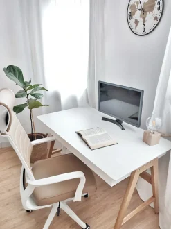 Scrivania SHESLAY Bianco 120 cm 70 cm con Cassetti