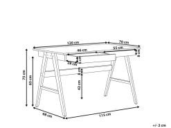 Scrivania SHESLAY Marrone scuro 120 cm 70 cm con Cassetti