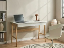 Scrivania THESLAY Marrone chiaro/Bianco 120 cm 60 cm