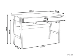 Scrivania THESLAY Marrone chiaro/Bianco 120 cm 60 cm
