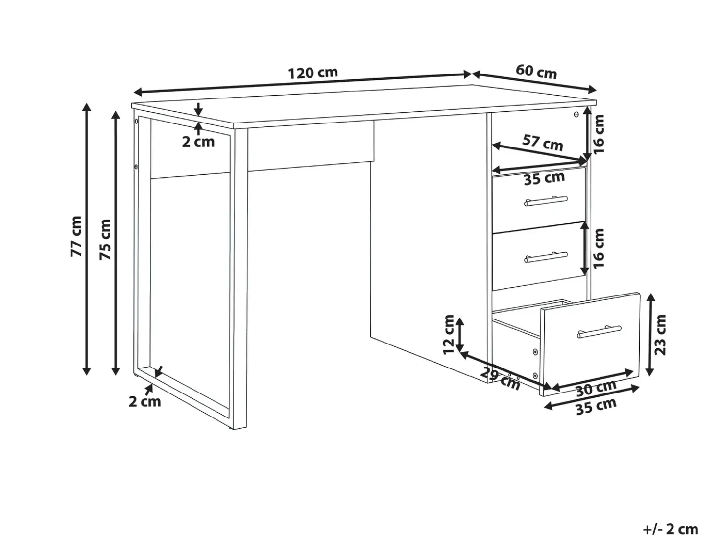 Scrivania ZERLAY Bianco 120 cm 60 cm