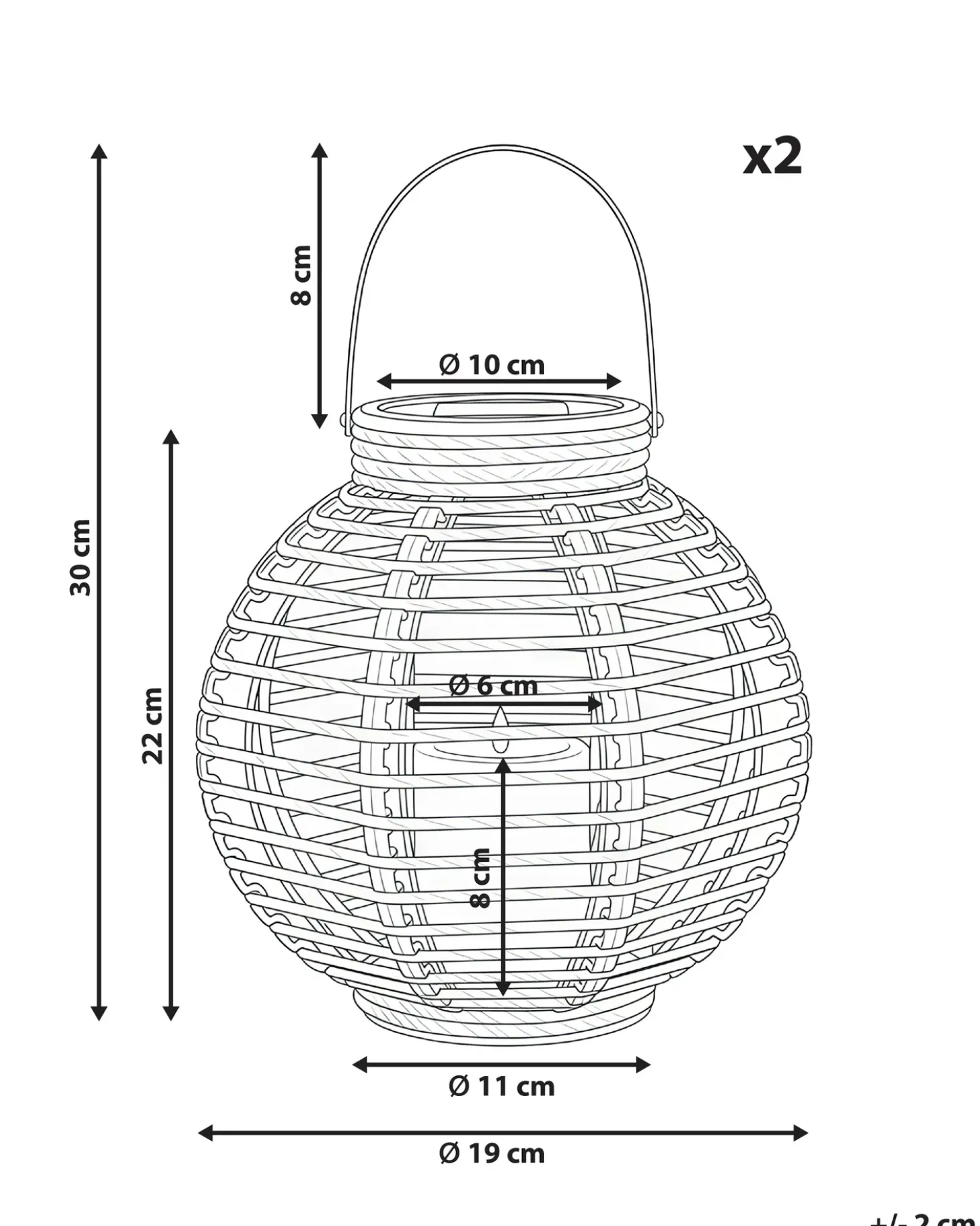 SEBU 30 cm Naturale