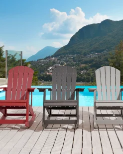 Sedia a dondolo da giardino ADIRONDACK Grigio scuro