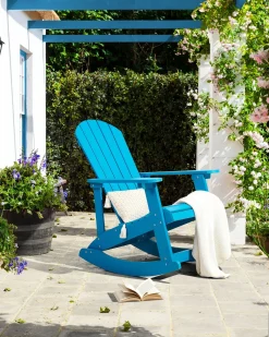 Sedia a dondolo da giardino ADIRONDACK Blu