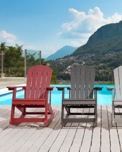 Sedia a dondolo da giardino ADIRONDACK Rosso