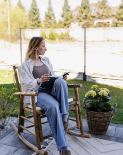 Sedia a dondolo da giardino FRIGOLE Bambù Marrone