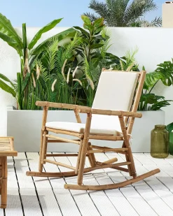 Sedia a dondolo da giardino FRIGOLE Bambù Marrone