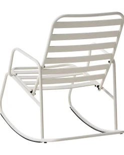 Sedia a dondolo da giardino TURI Metallo Bianco sporco