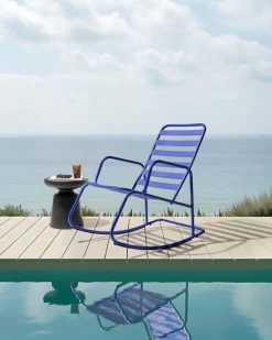 Sedia a dondolo da giardino TURI Metallo Blu