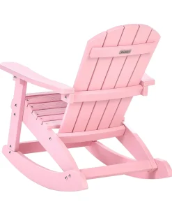 Sedia a dondolo da giardino per bambini ADIRONDACK Rosa pastello