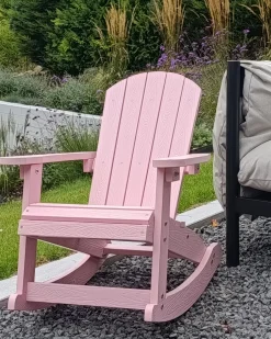 Sedia a dondolo da giardino per bambini ADIRONDACK Rosa pastello