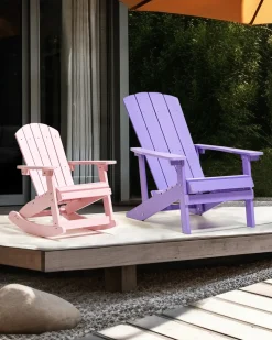 Sedia a dondolo da giardino per bambini ADIRONDACK Rosa pastello