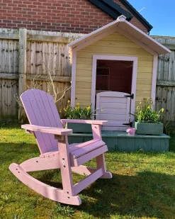 Sedia a dondolo da giardino per bambini ADIRONDACK Rosa pastello