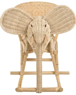 Sedia a dondolo per bambini Elefante AMPOLLINO Rattan Naturale