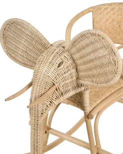 Sedia a dondolo per bambini Elefante AMPOLLINO Rattan Naturale