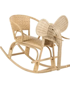 Sedia a dondolo per bambini Elefante AMPOLLINO Rattan Naturale