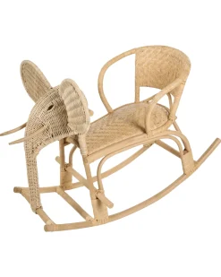 Sedia a dondolo per bambini Elefante AMPOLLINO Rattan Naturale