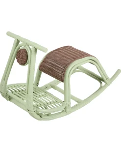 Sedia a dondolo per bambini ASPRIA Rattan Verde chiaro