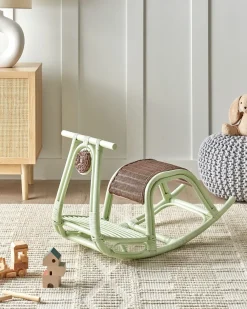 Sedia a dondolo per bambini ASPRIA Rattan Verde chiaro