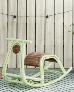 Sedia a dondolo per bambini ASPRIA Rattan Verde chiaro