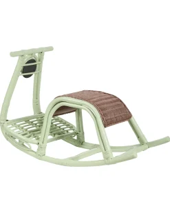 Sedia a dondolo per bambini ASPRIA Rattan Verde chiaro