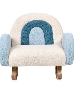 Sedia a dondolo per bambini Arcobaleno OMBO Bouclé Azzurro
