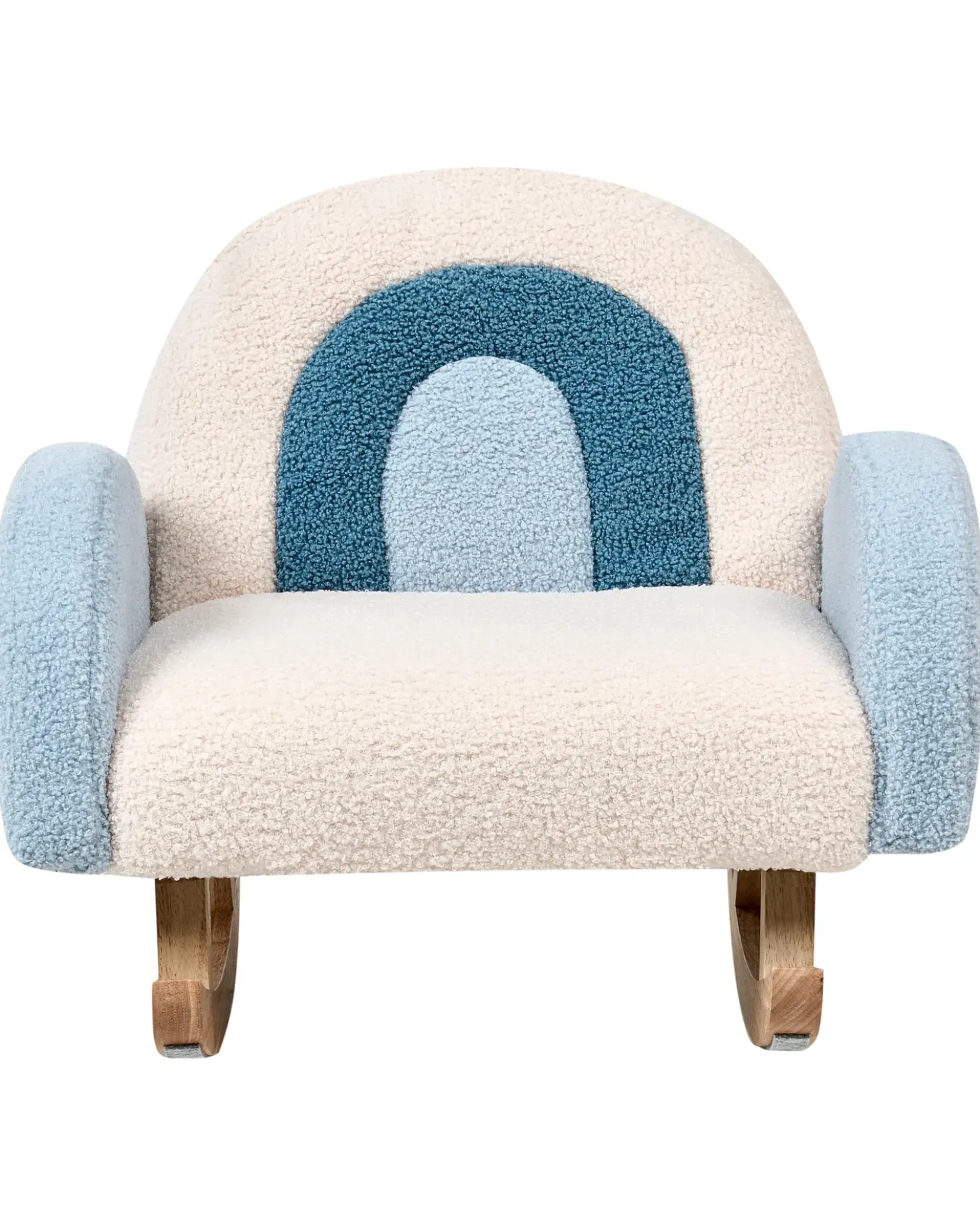 Sedia a dondolo per bambini Arcobaleno OMBO Bouclé Azzurro