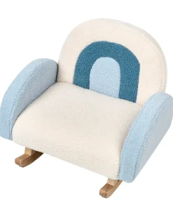 Sedia a dondolo per bambini Arcobaleno OMBO Bouclé Azzurro