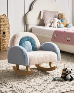 Sedia a dondolo per bambini Arcobaleno OMBO Bouclé Azzurro