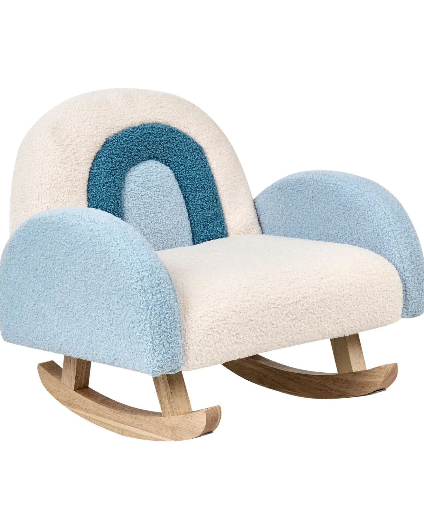 Sedia a dondolo per bambini Arcobaleno OMBO Bouclé Azzurro