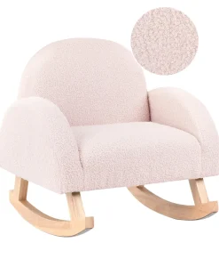 Sedia a dondolo per bambini HUG Bouclé Rosa pastello