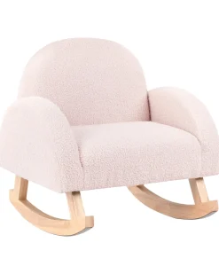Sedia a dondolo per bambini HUG Bouclé Rosa pastello