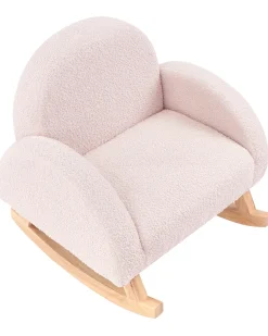 Sedia a dondolo per bambini HUG Bouclé Rosa pastello