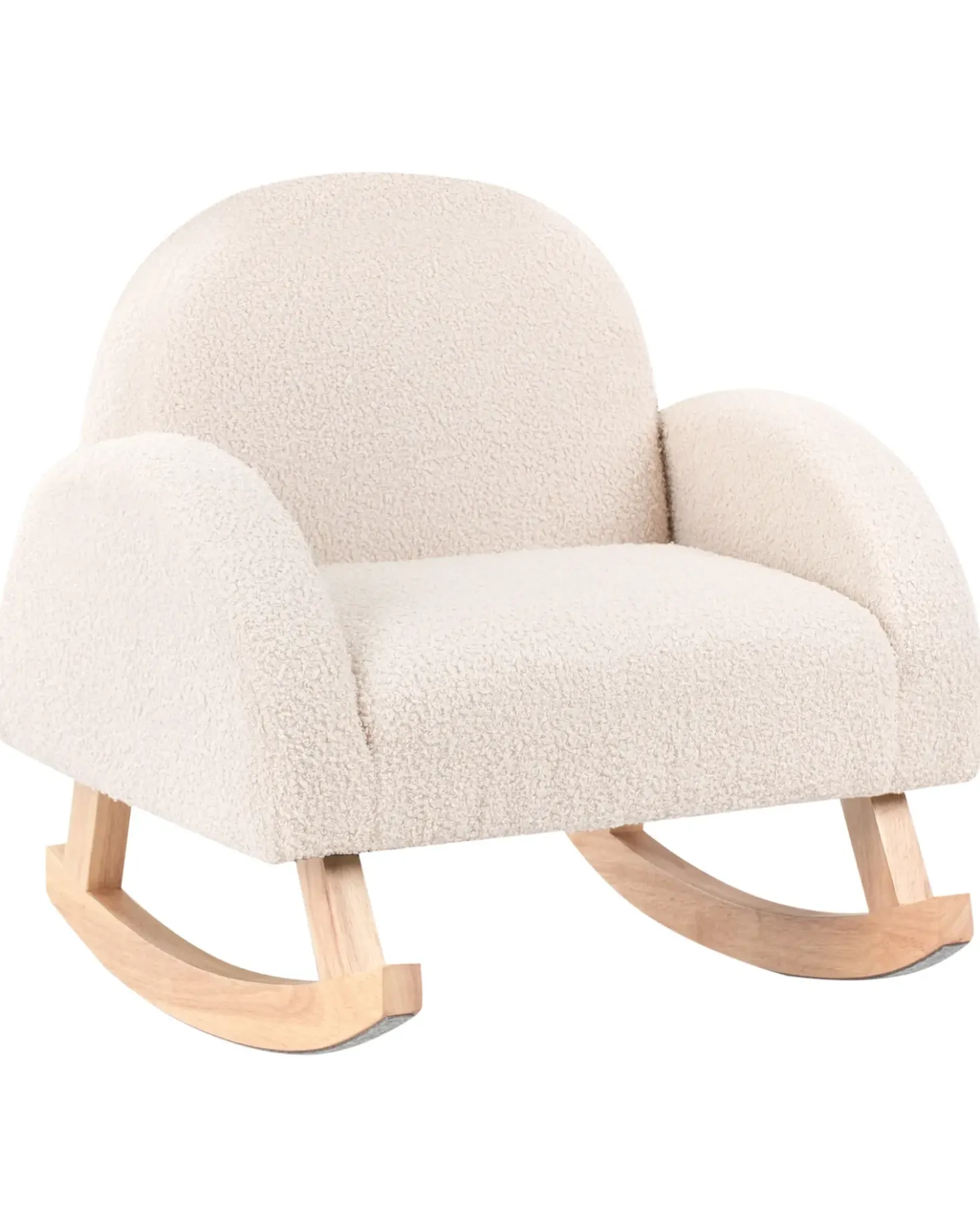 Sedia a dondolo per bambini HUG Bouclé Beige chiaro