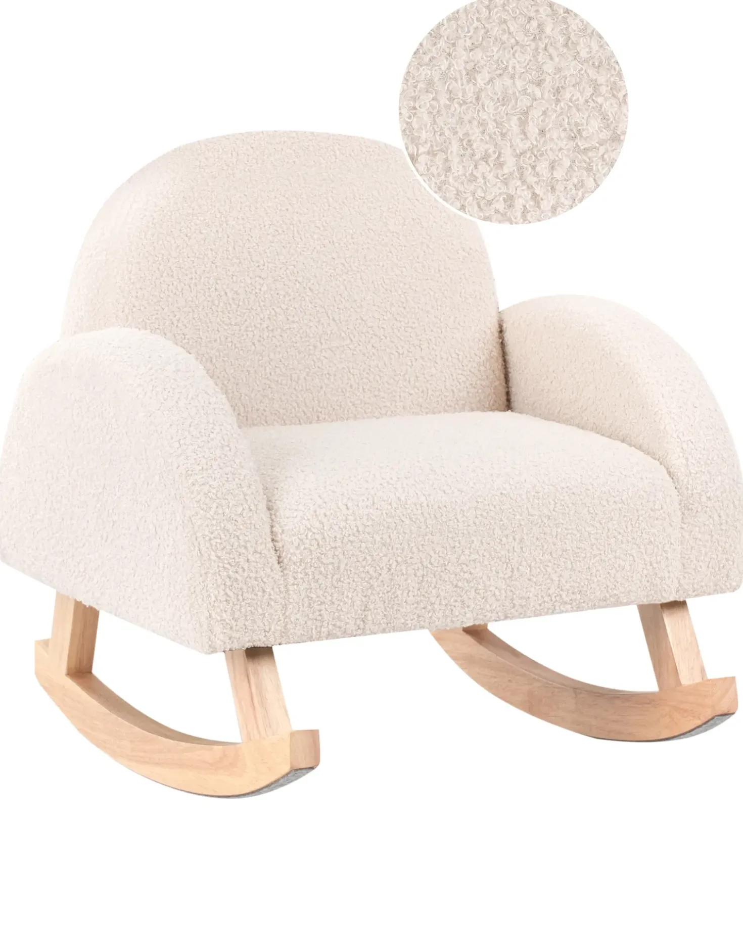 Sedia a dondolo per bambini HUG Bouclé Beige chiaro