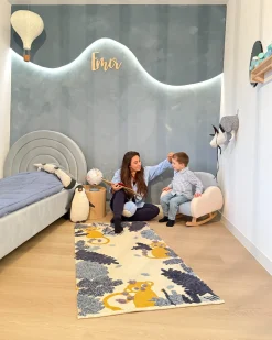 Sedia a dondolo per bambini Nuvola SKARE Bouclé Azzurro