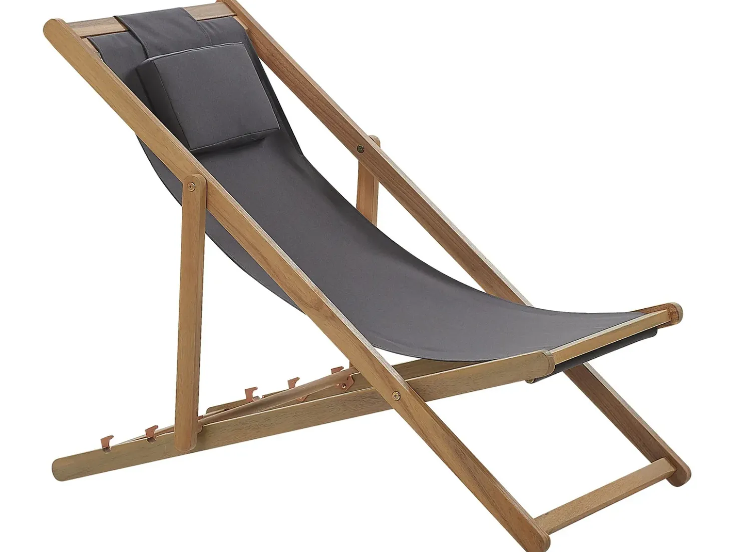 Sedia a sdraio pieghevole AVELLINO Legno d'acacia Grigio