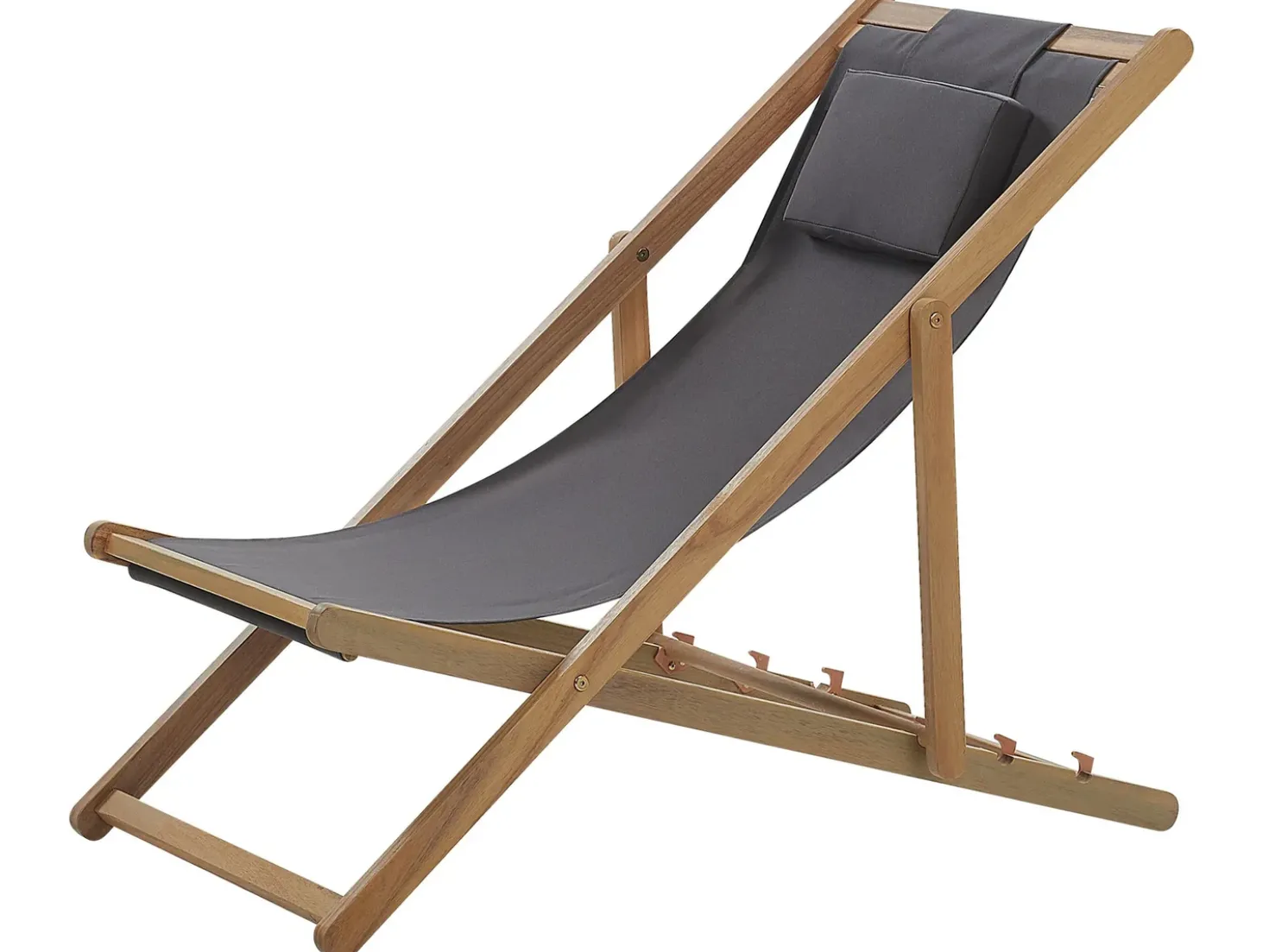 Sedia a sdraio pieghevole AVELLINO Legno d'acacia Grigio