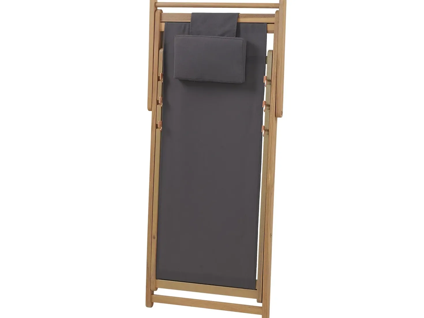 Sedia a sdraio pieghevole AVELLINO Legno d'acacia Grigio