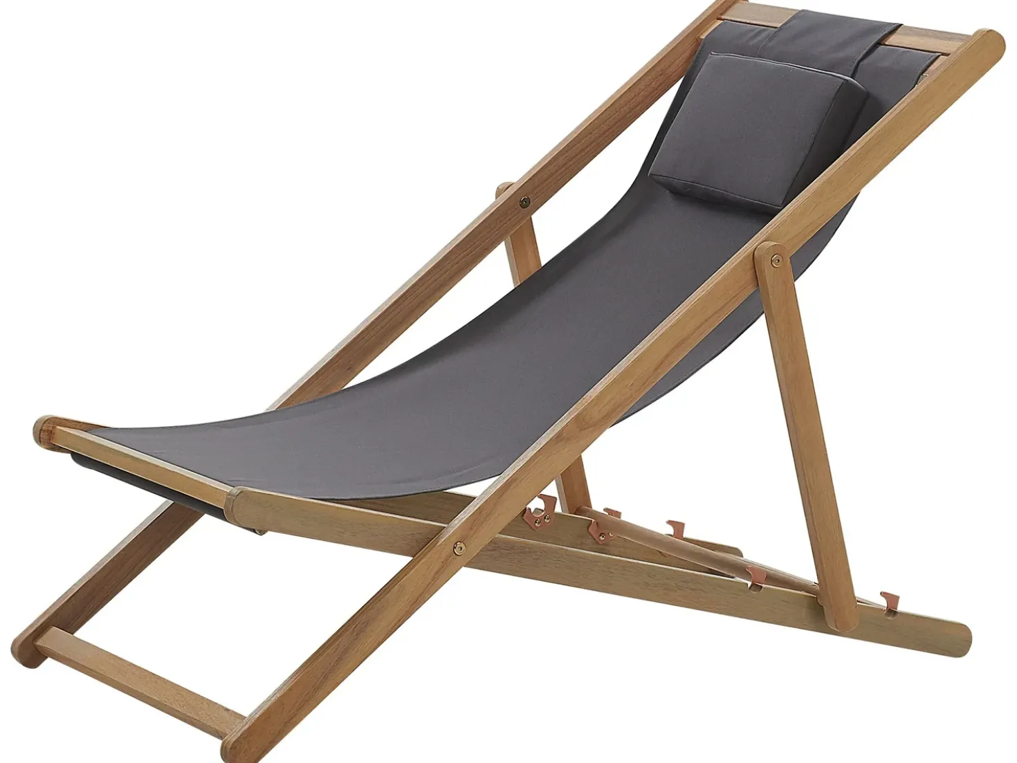 Sedia a sdraio pieghevole AVELLINO Legno d'acacia Grigio