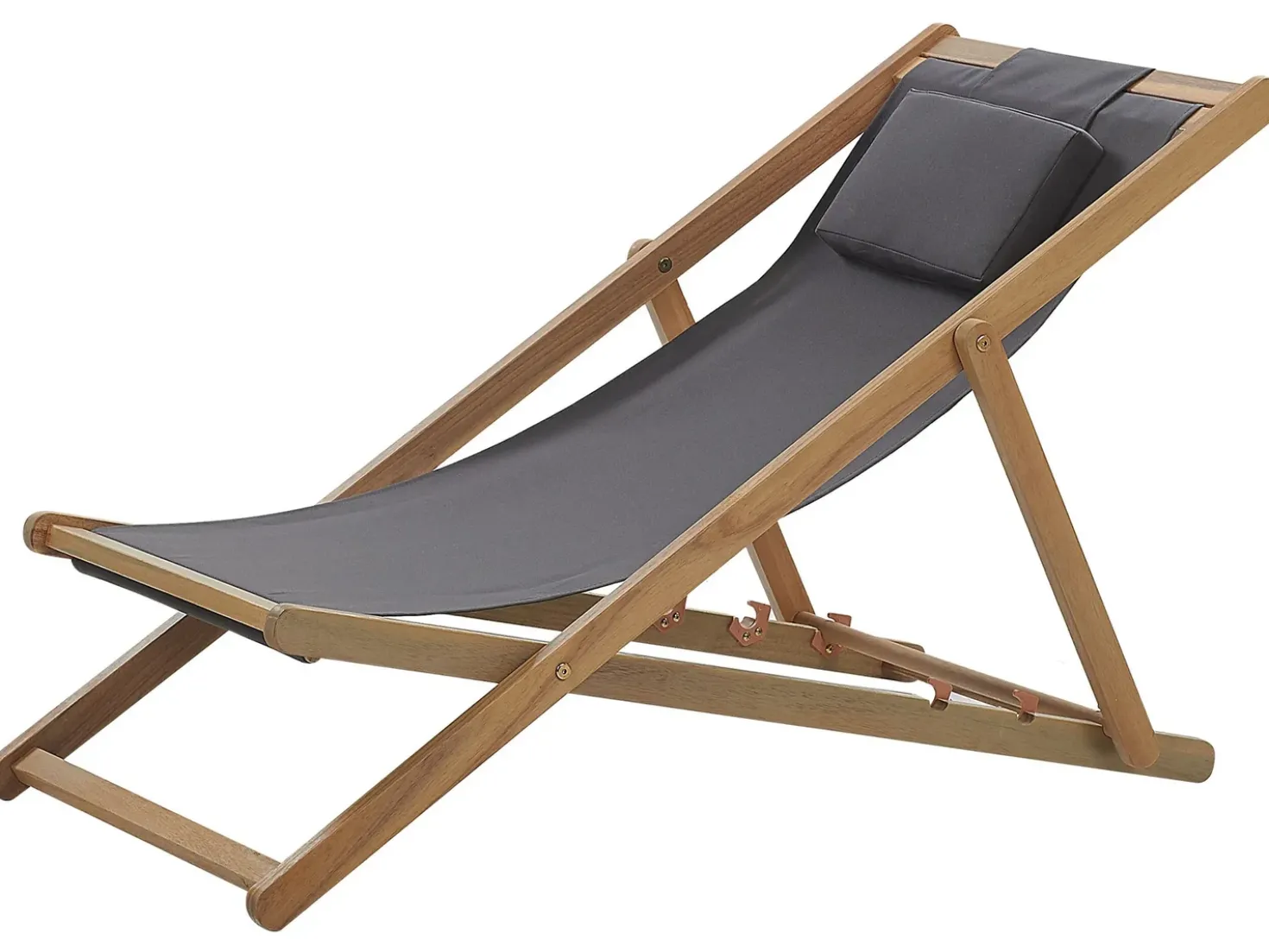 Sedia a sdraio pieghevole AVELLINO Legno d'acacia Grigio