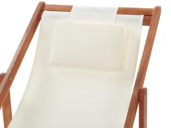 Sedia a sdraio pieghevole AVELLINO Legno d'acacia Bianco sporco