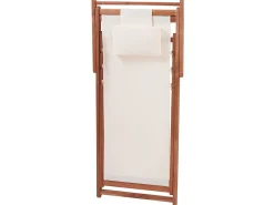 Sedia a sdraio pieghevole AVELLINO Legno d'acacia Bianco sporco