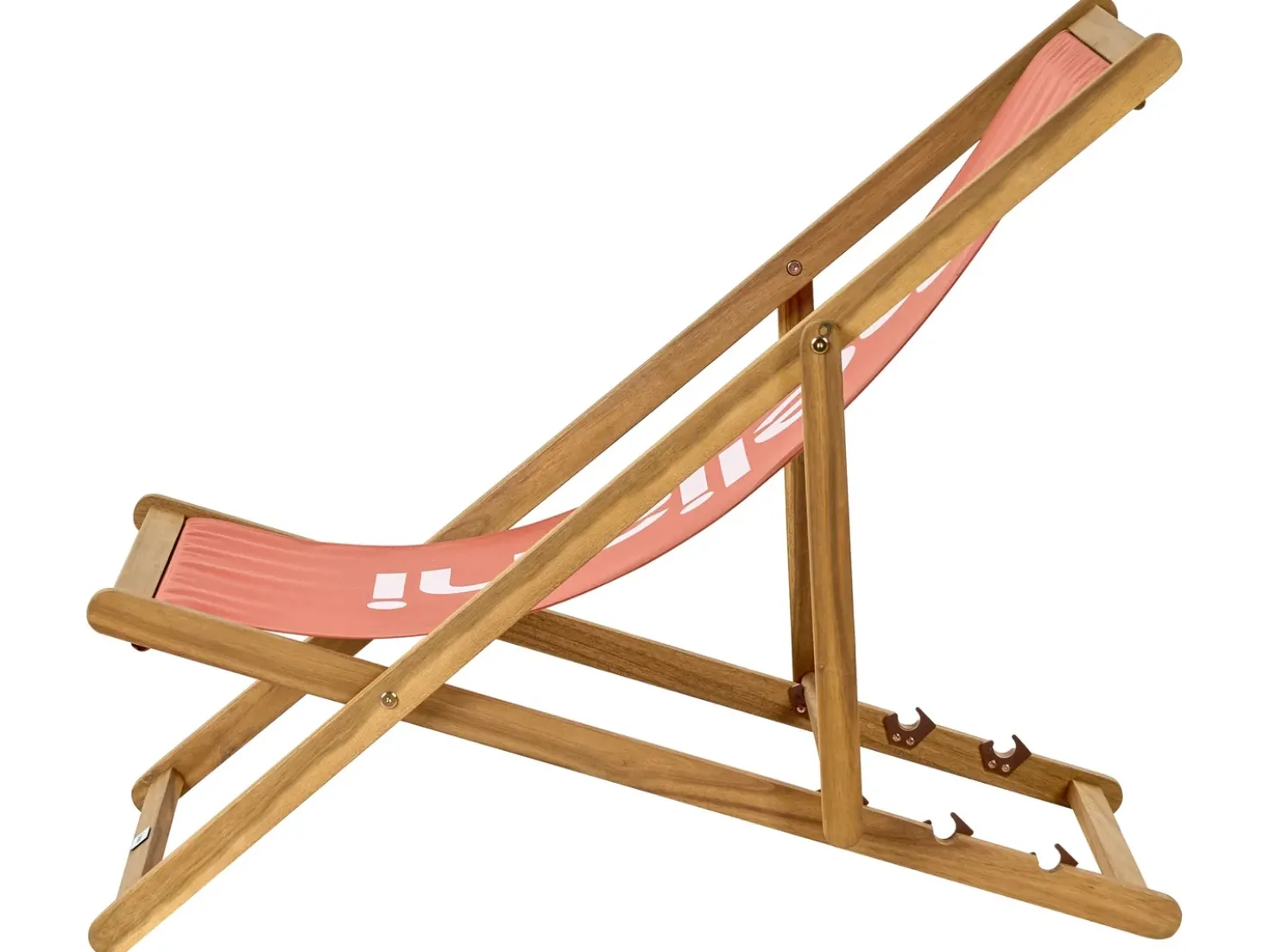 Sedia a sdraio pieghevole ANZIO Legno d'acacia Rosso