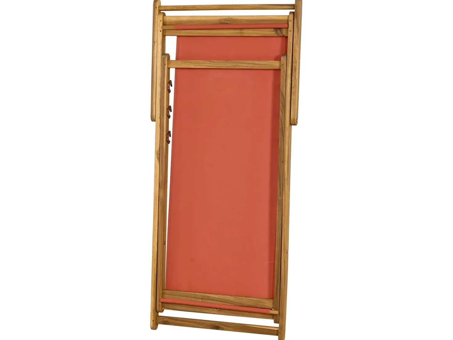 Sedia a sdraio pieghevole ANZIO Legno d'acacia Rosso