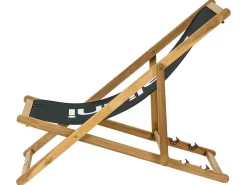 Sedia a sdraio pieghevole ANZIO Legno d'acacia Nero