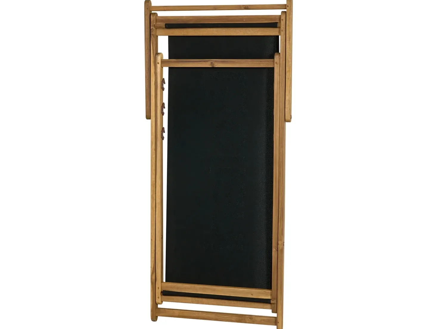 Sedia a sdraio pieghevole ANZIO Legno d'acacia Nero