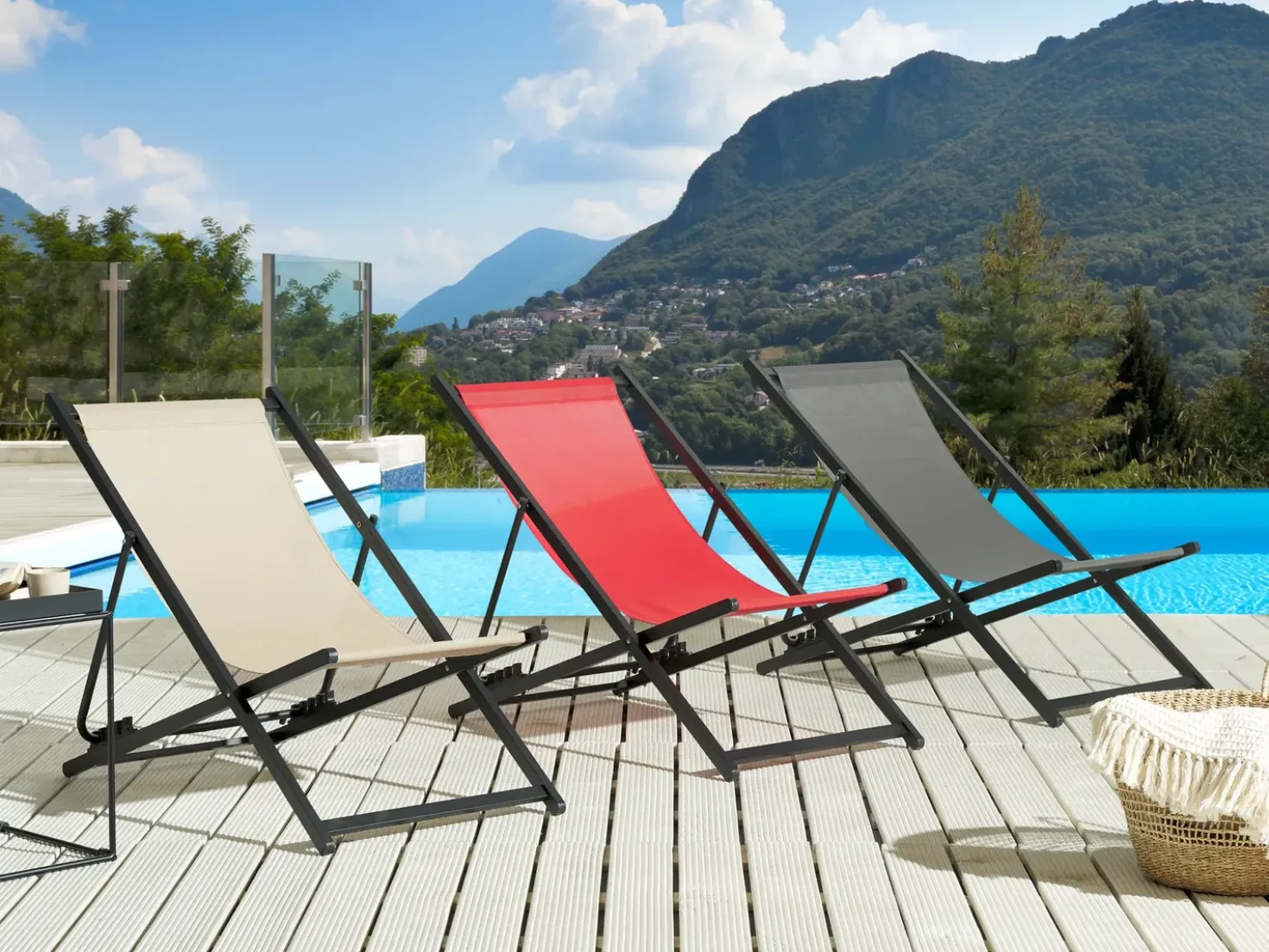 Sedia a sdraio pieghevole LOCRI II Metallo Beige