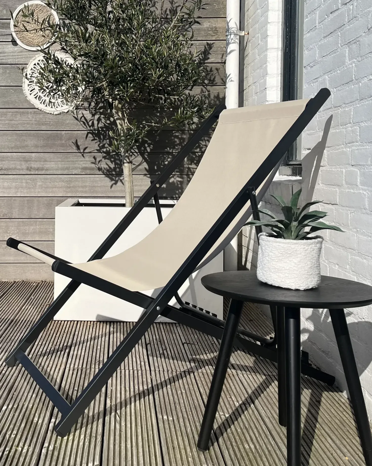 Sedia a sdraio pieghevole LOCRI II Metallo Beige