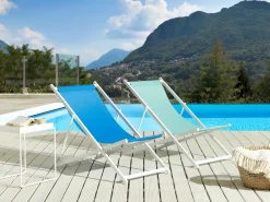 Sedia a sdraio pieghevole LOCRI II Metallo Blu